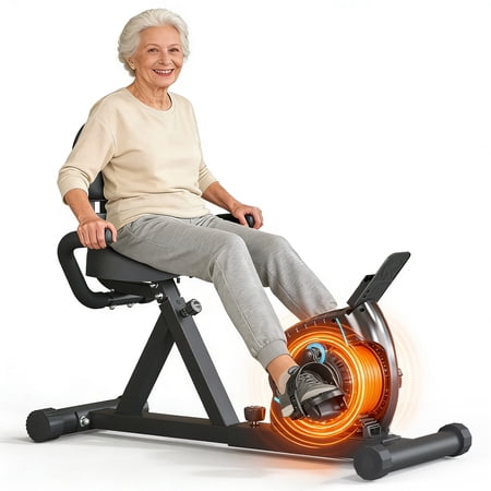 Primy Recumbent Exercise Bikes for Home Stationary with Adjustable Seat and 8 Resistance Level Seat Height Adjustment, Fitness Cardio Indoor Cycling Bike for Home Seniors Adults 300lbs