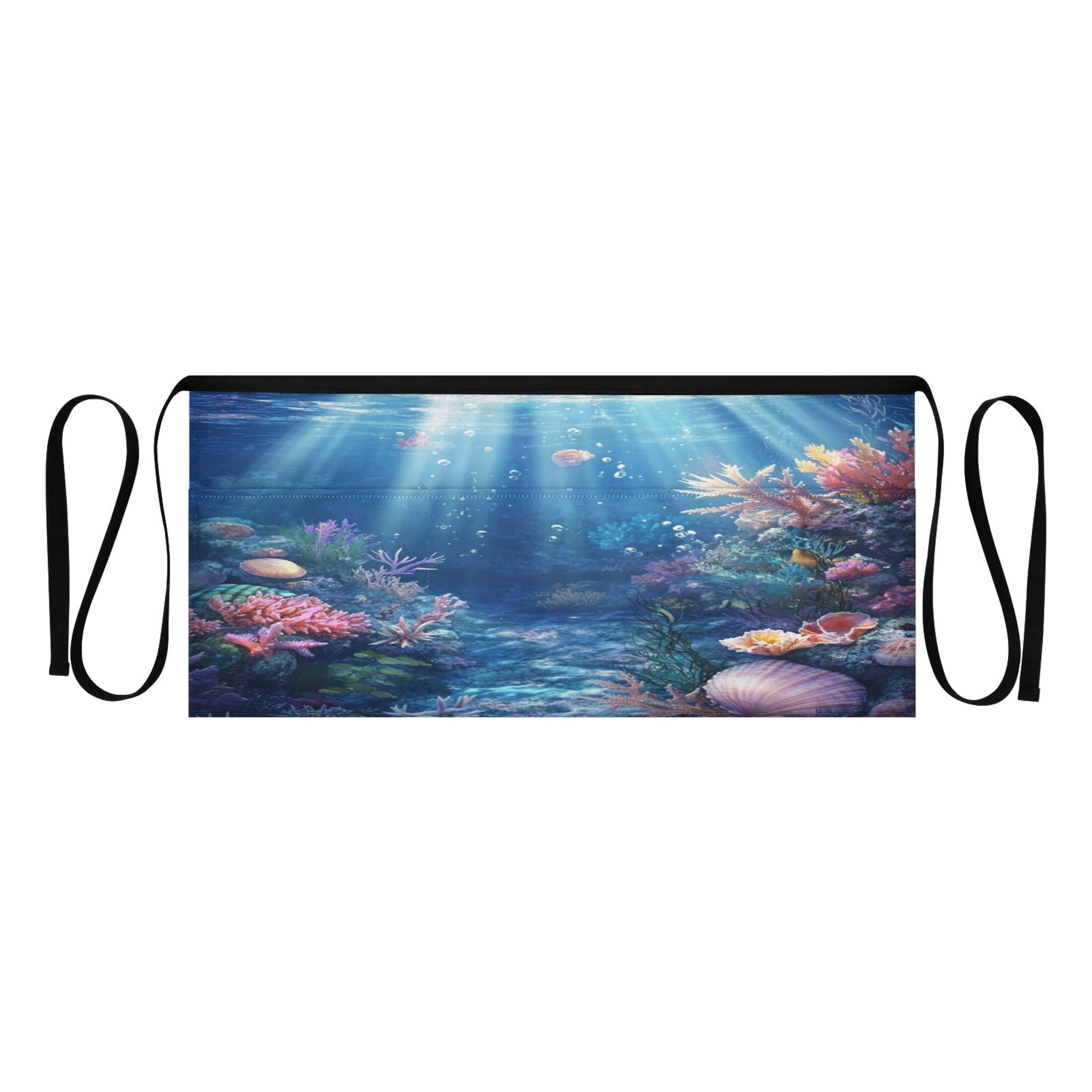 Apron 3 Pockets Waterproof for Cooking,Baking and Gardening Coral Reefs ...