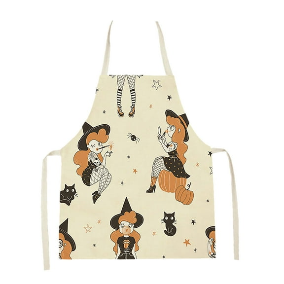 Apron,Apron Women's Men's Apron Halloween Funny Pattern Design Cosplay Halloween Apron Dress Black