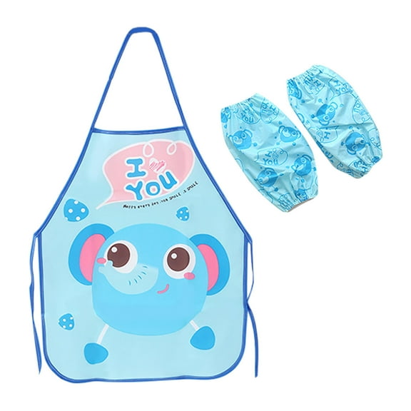 Apron,Children's Play Apron Sleeve Set 3-6 Years Old Children's Household Chores Waterproof Anti-smudge Apron