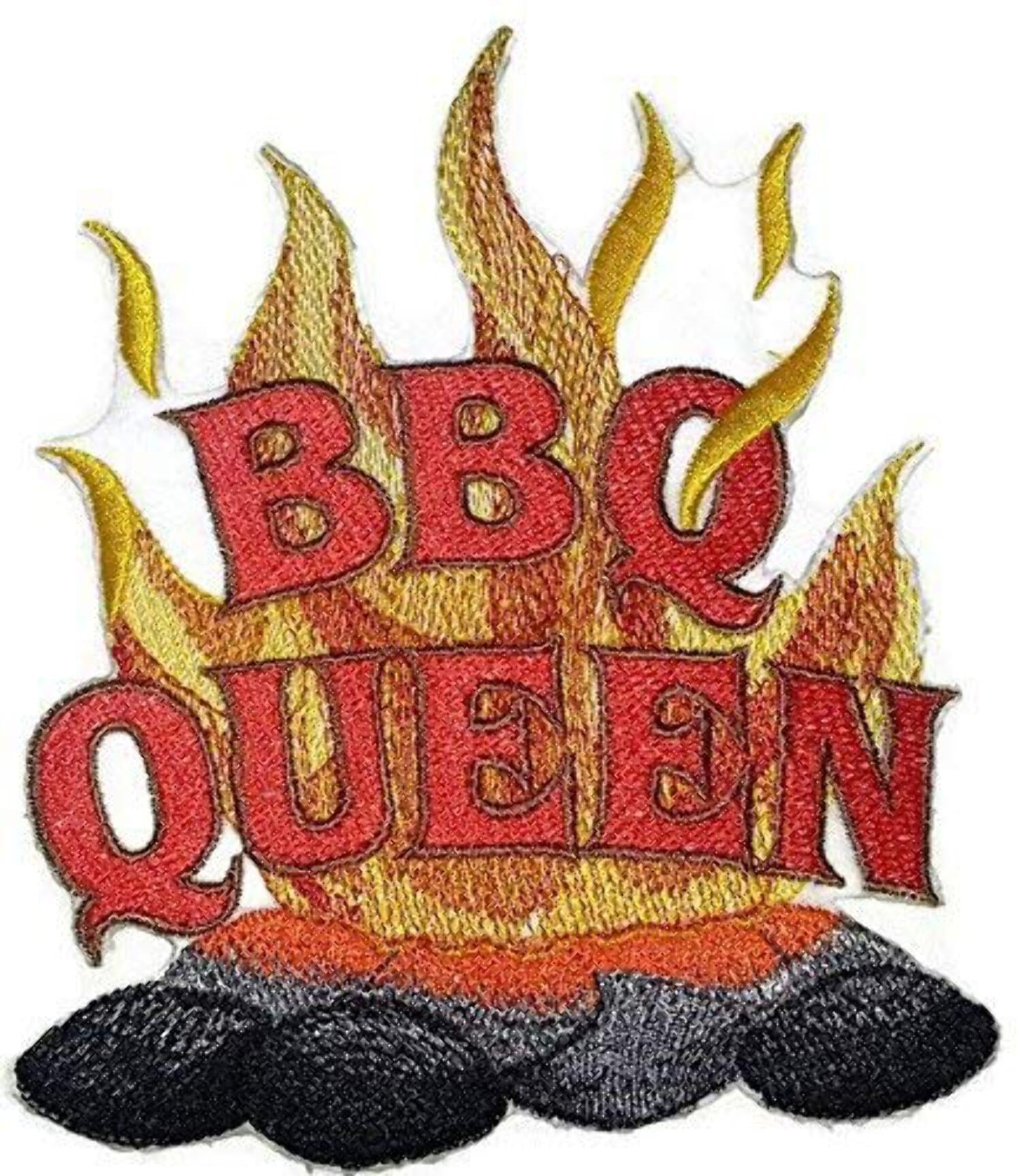 Apron Design [BBQ Queen] Embroidered Iron On/Sew Patch [5 X 6]