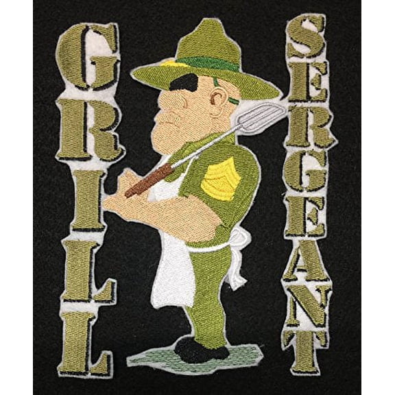 Apron Design [Grill Sergeant No. 2] Embroidered Iron On/Sew Patch [7X 5.87]