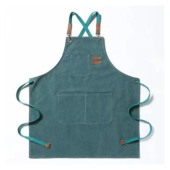 Apron Fashion Canvas Kitchen Aprons Work Apron for Restaurant Bar Shop Cafes Studios ,More Durable