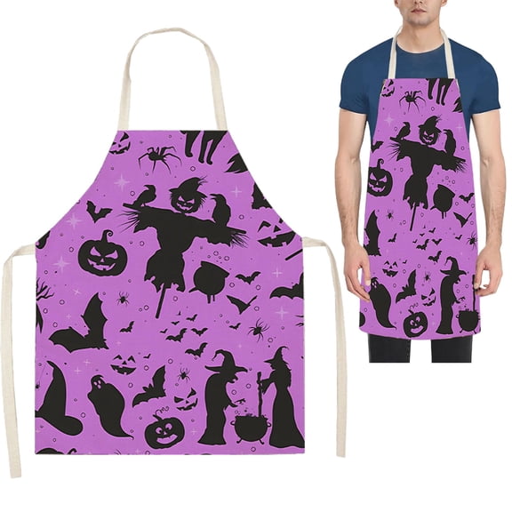 Apron,Halloween Apron For Men And Women Water And Oil Cooking Kitchen Apron Adjustable Bib Apron