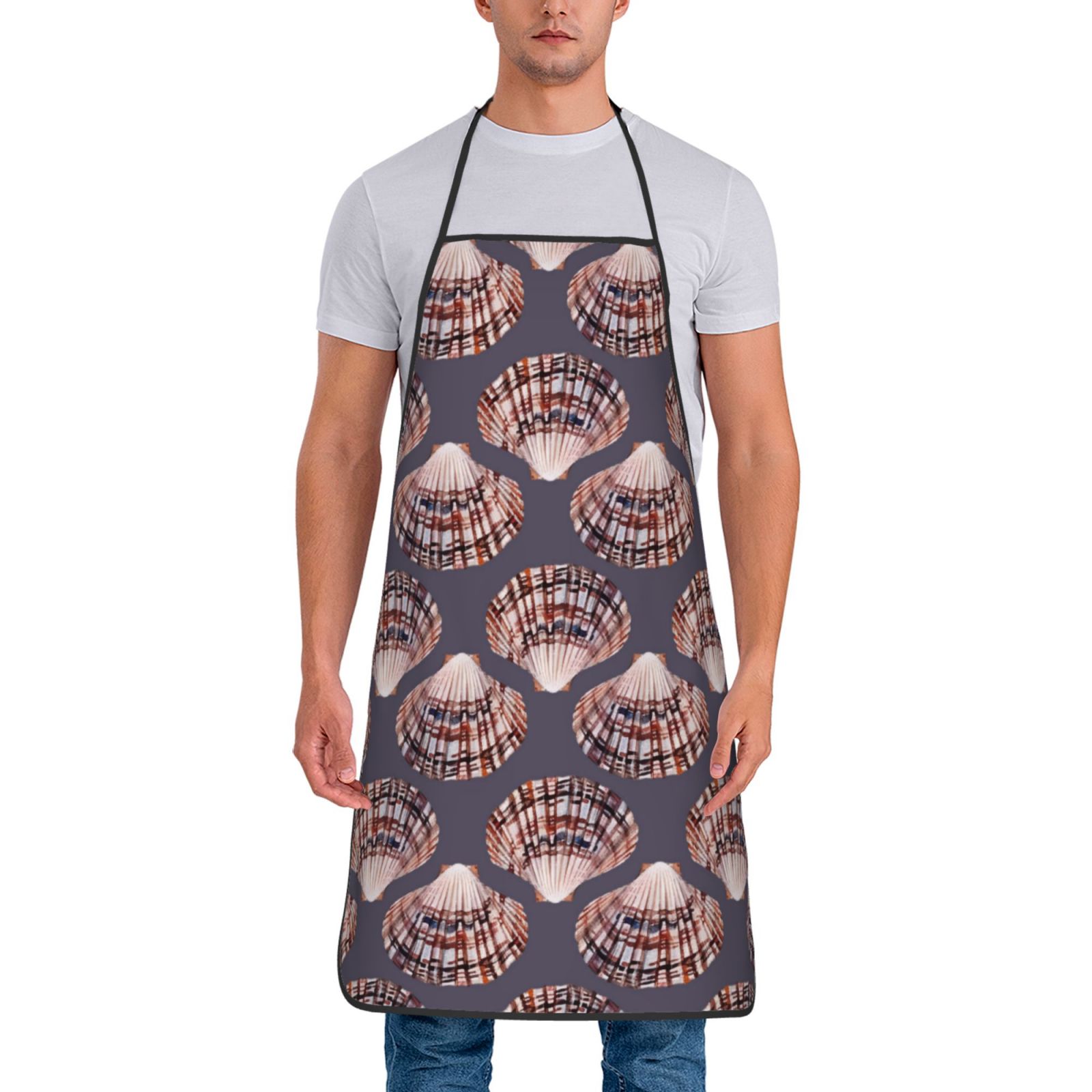 Shell Apron Apron for Men Women, Conch Shells Print No.9084 Waterproof Chef Kitchen ...