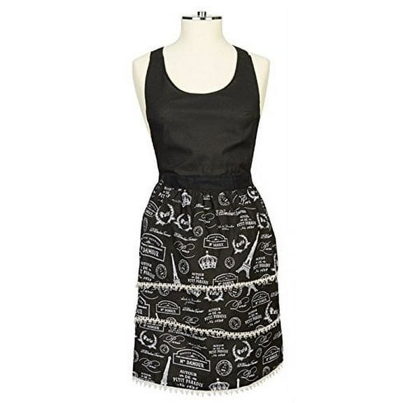 Apron - "Paris Passport Sweetie" w/French Script, Postmarks, Eiffel Tower & more