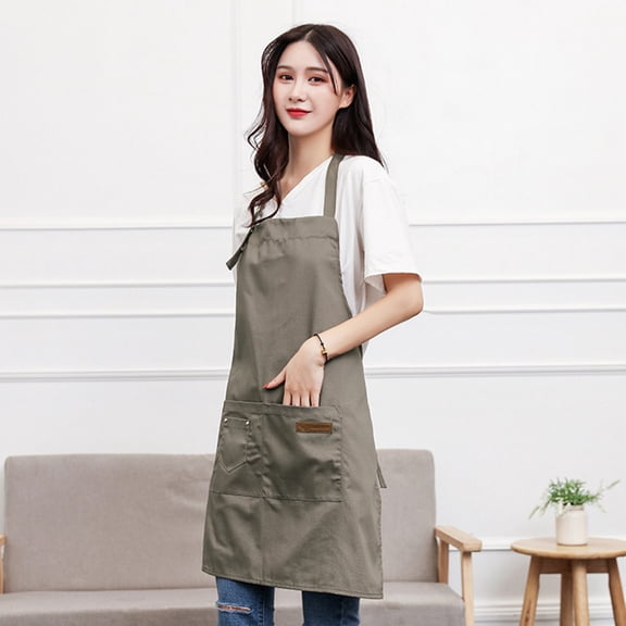 Apron Sleeve for Kitchen Canvas Pockets Apron Butcher Crafts Baking Chefs Kitchen Cooking Bbq Plain,Yellow Kitchen Apron Sleeve