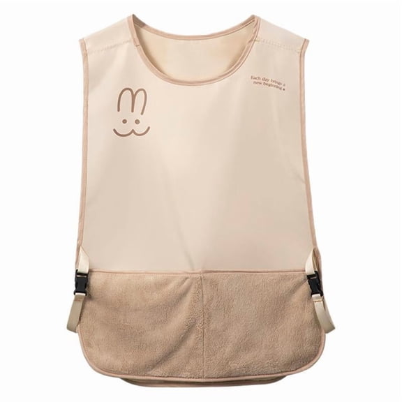 Apron - Waterproof and Grease-Resistant for Home Kitchens, with Hand-Wiping Pocket (Vest Style)