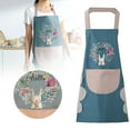 thumbnail image 1 of Apron,Women Kitchen Apron With Hand Wipe Pockets For Cooking Baking Wipeable Oil Proof Cartoon Wreath Rabbit Kitchen Nail Shop Apron, 1 of 9