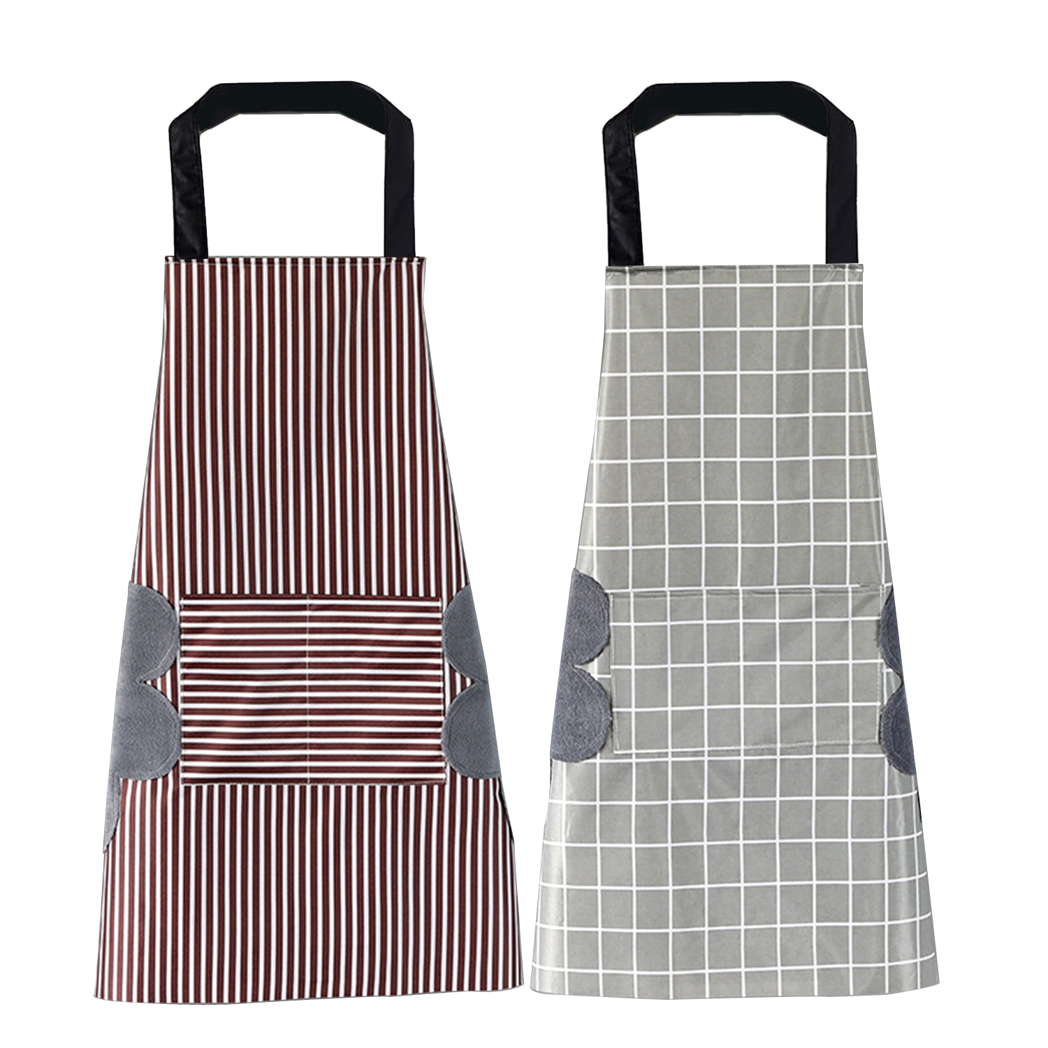 Apron with Pockets, 2 Piece Pack, Kitchen Apron for Cooking Can Wipe