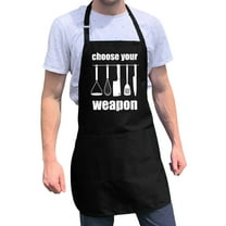 ApronMen, Funny Aprons For Men - Choose Your Weapon - 100% Cotton with Pockets - Black Color