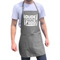 thumbnail image 1 of ApronMen, Funny Aprons For Men - Dude With Food - 100% Cotton with Pockets - Gray, 1 of 6