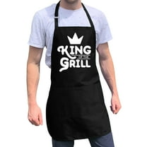 ApronMen, Funny Aprons For Men - King of the Grill - 100% Cotton with Pockets - Black