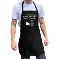 ApronMen, Funny Aprons For Men - Make America Grate Again - 100% Cotton with Pockets- Black