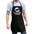 thumbnail image 1 of ApronMen, Funny Aprons For Men - Mr. Good Looking is cooking - 100% Cotton with Pockets - Black, 1 of 7