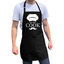 ApronMen, Funny Aprons For Men - Real Men Cook - 100% Cotton with Pockets - Black