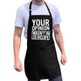 thumbnail image 1 of ApronMen, Funny Aprons For Men - Your Opinion - 100% Cotton with Pockets - Black, 1 of 7