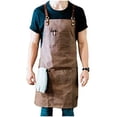 thumbnail image 1 of ApronMen, Premium Waxed Canvas - Barista Apron - Medium - Hickory Brown, 1 of 11