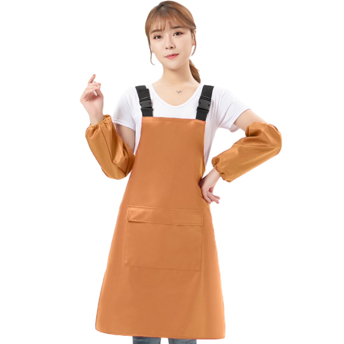 Aprons for Men Women with Large Pockets, Waterproof Rubber Vinyl Apron