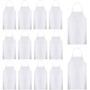 Aprons Unisex Bib Aprons,12 Pack Bib Apron,White Aprons Bulk,White Chef Apron with Extra Long Ties,Chef Bib Apron without Pockets,Washable Aprons for Women Men Cooking Restaurant BBQ Painting