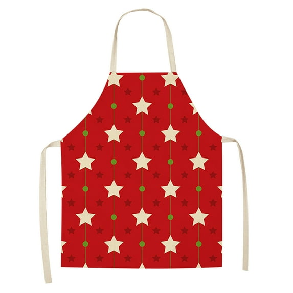 Aprons With Pockets 1pc Parent adult the Family Kitchen Christmas Print Linen Family Aprons Cute Apron Multi-color