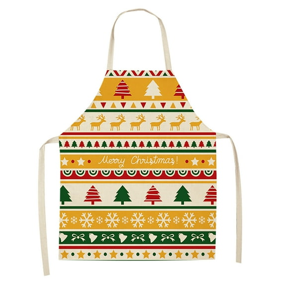 Aprons for Cooking 1pc Parent adult the Family Kitchen Christmas Print Linen Family Aprons Aprons for Men Multi-color