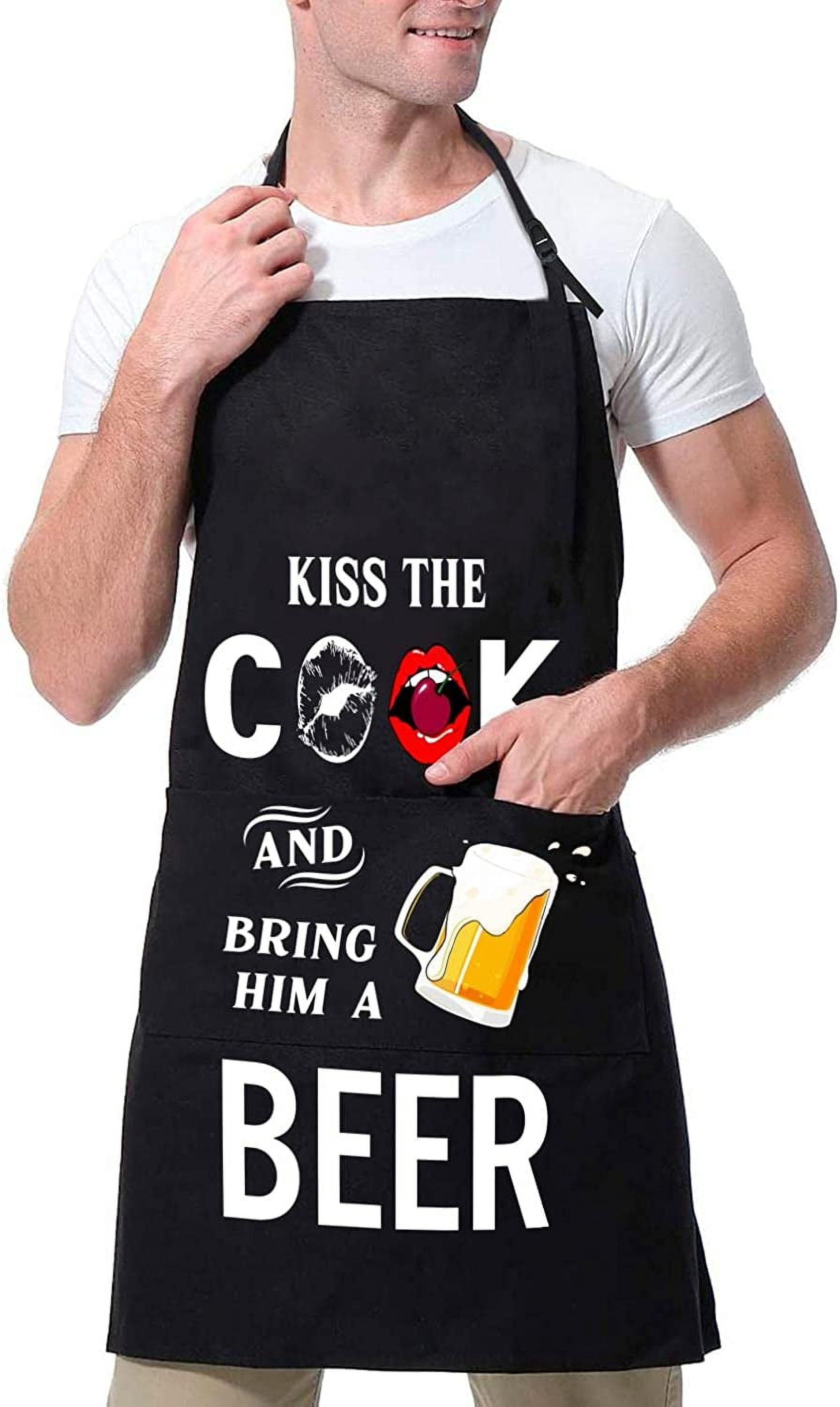 Aprons for Men Birthday Gifts for Men Unique Funny Christmas Gifts for Dad Husband Boyfriend Grilling BBQ Grill