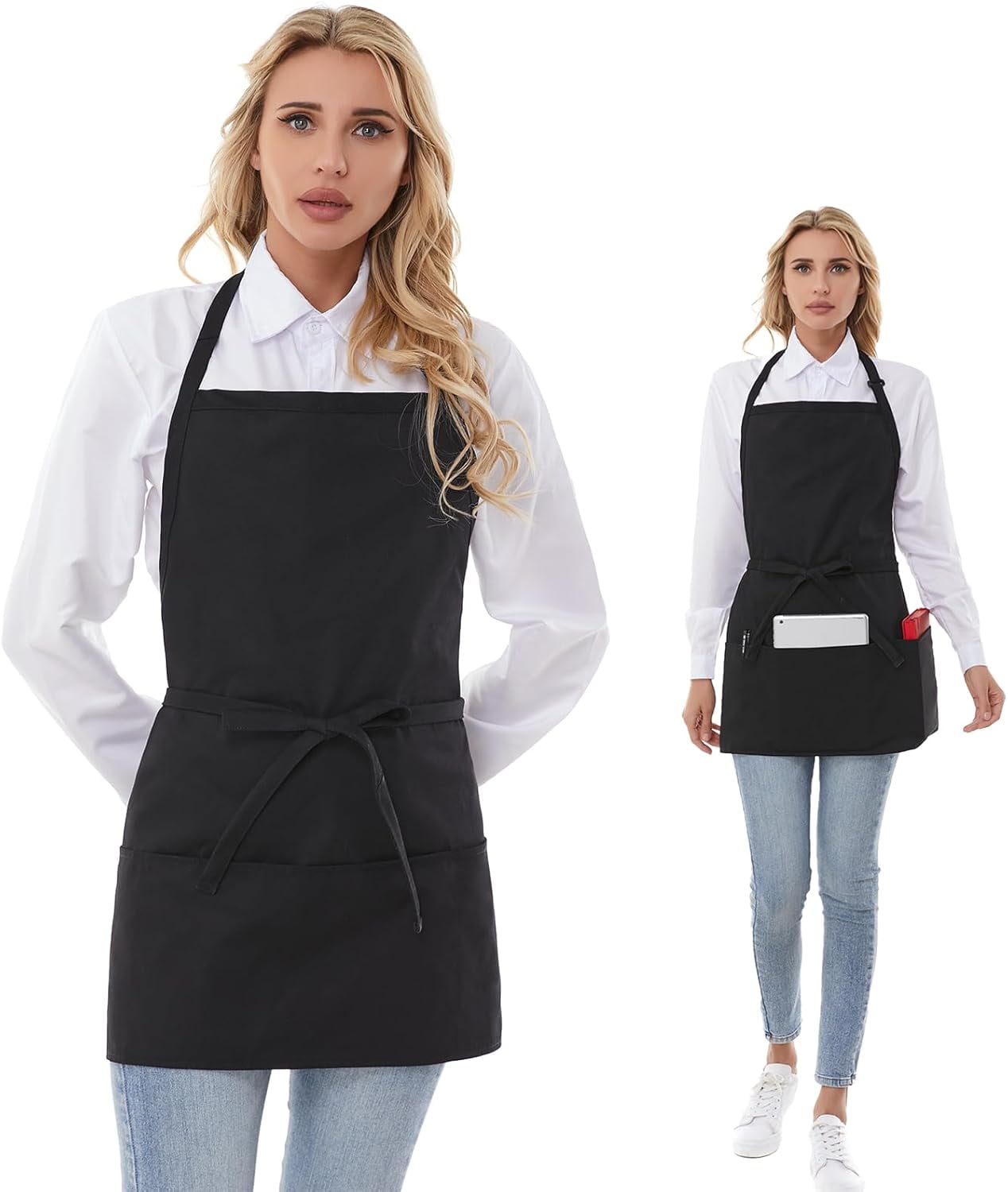 Aprons for Women with Pockets, Chef Apron for Men，Aprons for Cooking ...