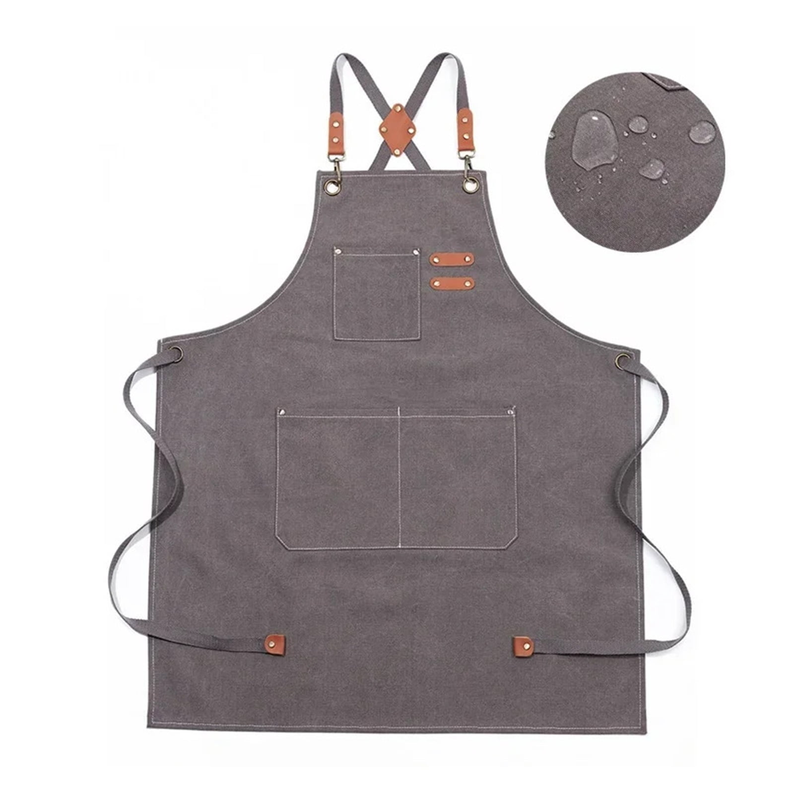 Aprons with Large Pockets, Cotton Canvas Cross Back Heavy Duty ...