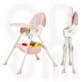 thumbnail image 1 of Aprpink 6 in 1 Baby Convertible High Chair with 5 Point PU Safety Harness, Pink Striped, 1 Piece, 1 of 9