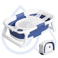 thumbnail image 1 of Aprpink Foldable Baby ‎Bathtub PP+TPE with Soft Bath Net&Thermometer for 0-36 Months Toddler Blue, 1 of 8