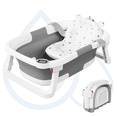 thumbnail image 1 of Aprpink Foldable Baby ‎Bathtub PP+TPE with Soft Cushion&Thermometer for 0-36 Months Toddler Gray, 1 of 9
