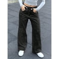 thumbnail image 1 of Aprpith Women's Baggy Jeans Mid Rise Straight Leg Floor Length Denim Pants Loose Fit Boyfriend Jeans For Street Style Regular Sizes, 1 of 9