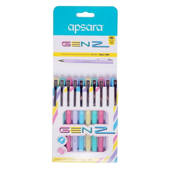 Apsara Genz Ball Pen, Smooth & Comfortable, 10 Count