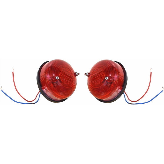 Apsmotiv Tail Light for Land/Rover Taillight SIDE FLASHER LAMP KIT (Left + Right) Compatible with Land Rover Series 2A 1964-74, 24v with Flasher Colorful Lens Light Assembly Round Rear Tail Light