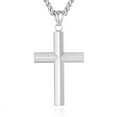 thumbnail image 1 of APSVO Silver Cross Necklaces for Men Boys Stainless Steel Cross Pendant Chain Catholic Religious Christian Birthday First Communion Easter Basket Stuffers Jewelry Gifts Teen Adults Kids Age 20 Inch, 1 of 7