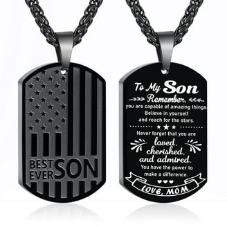Black To My Dad Father Necklace Gifts from Son,Best Dad Ever