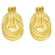 APSVO Chunky Gold Stud Earrings for Women,Dangle Earrings for Women,Knot Geometric Dainty Round Circle Drop Earrings Birthday Mother's Day Valentine's Day Gift Jewelry Trendy