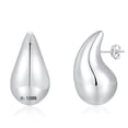 thumbnail image 1 of APSVO 18K White Gold Plated Hoop Earrings for Women S925 Sterling Silver Post Chunky Waterdrop Hypoallergenic Earrings Birthday Mothers Day Jewelry Gifts Teen Mom Ideas, 1 of 6