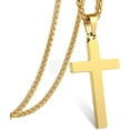thumbnail image 1 of APSVO Gold Cross Necklaces for Men Boys Stainless Steel Cross Pendant Chain Catholic Religious Christian Birthday First Communion Confirmation Graduation Fathers Day Jewelry Gifts Teen Him Dad Kids, 1 of 6