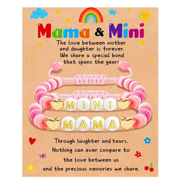 Apsvo Cute Mother Daughter Bracelets, Mommy and Me Bracelets, Mama
