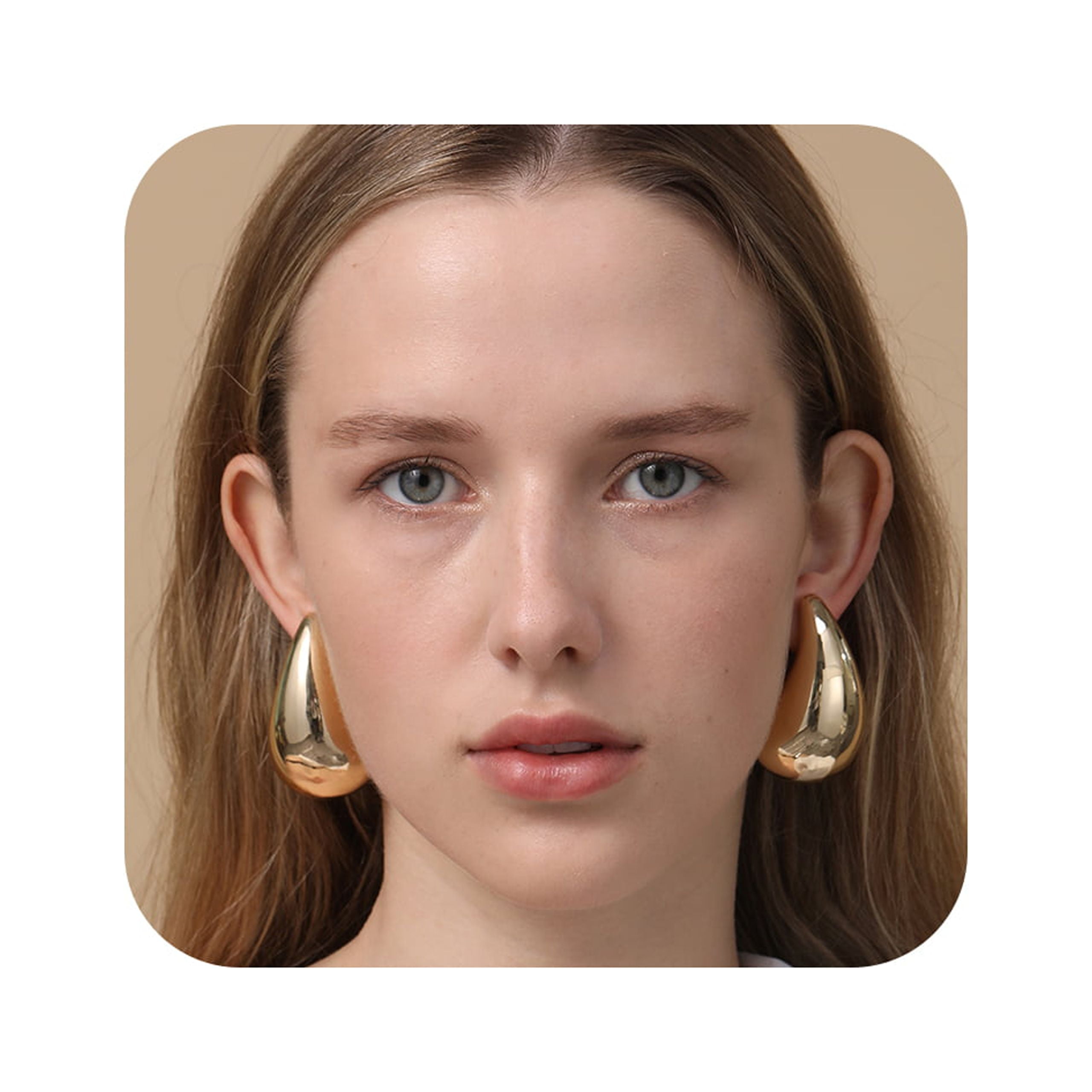 Apsvo Women's Extra Large Chunky Gold Hoop Earrings