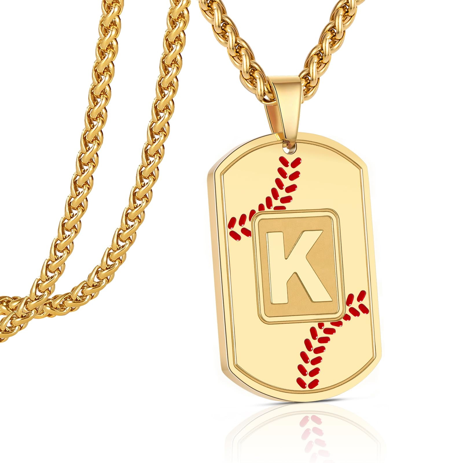 Apsvo Gold Baseball Initial A-Z Letter Necklace Pendant for Men Boy Son ...