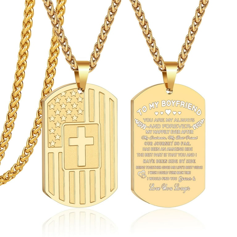 For Men Dog Tag Necklace Near Me Apsvo Gold Dog Tag Cross Necklace