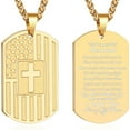 thumbnail image 1 of APSVO Gold Dog Tag Cross Necklaces for Men to My Husband Gifts from Wife American Flag Pendant Chain Religious Christian Birthday Valentines Day Jewelry Gifts Him Husband Male Adults Boyfriend Ideas, 1 of 7
