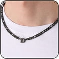 thumbnail image 1 of APSVO Black Initial Necklaces for Men Boys Women Stainless Steel Figaro Letter D Pendent Chain Birthday Graduation Fathers Day Jewelry Gifts Teen Him Dad Boyfriend Adults Male Son Kids Age Ideas, 1 of 9