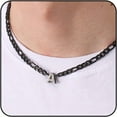 thumbnail image 1 of APSVO Black Initial Necklaces for Men Boys Women Stainless Steel Figaro Letter A Pendent Chain Birthday Graduation Fathers Day Jewelry Gifts Teen Him Dad Boyfriend Adults Male Son Kids Age Ideas, 1 of 9