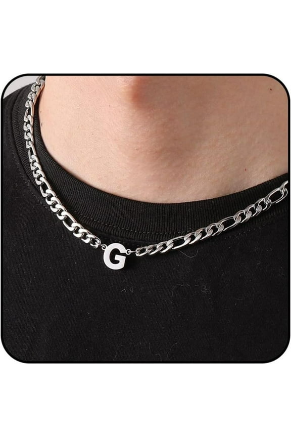 Valentines Day Jewelry Gifts for Men Boys Stainless Steel Initial G Necklaces Pendant Chain Kids Boyfriend Son Male Dad Husband Teenage Tween Teen Boys Gifts Him Ideas Age