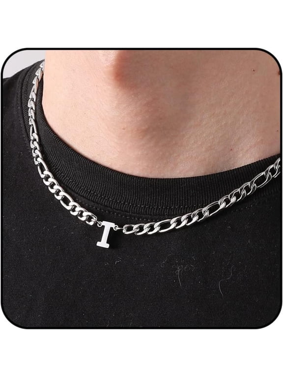 Silver Initial I Necklaces for Boys Personalized Ideas Birthday Graduation Gifts for 6 7 8 9 10 11 12 13 14 15 16 17 Year Old Age Boys Teen Teenage Tween Kids Him Ideas Jewelry