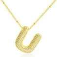 thumbnail image 1 of Apsvo Initial Necklaces for Women Gold A-Z Pendant Cubic Zirconia Initial Necklace Balloon Bubble Necklace Alphabet Letter Pendant 18+2 Inches Valentine Birthday Christmas Jewelry Gift, 1 of 8